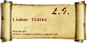 Lieber Ildikó névjegykártya